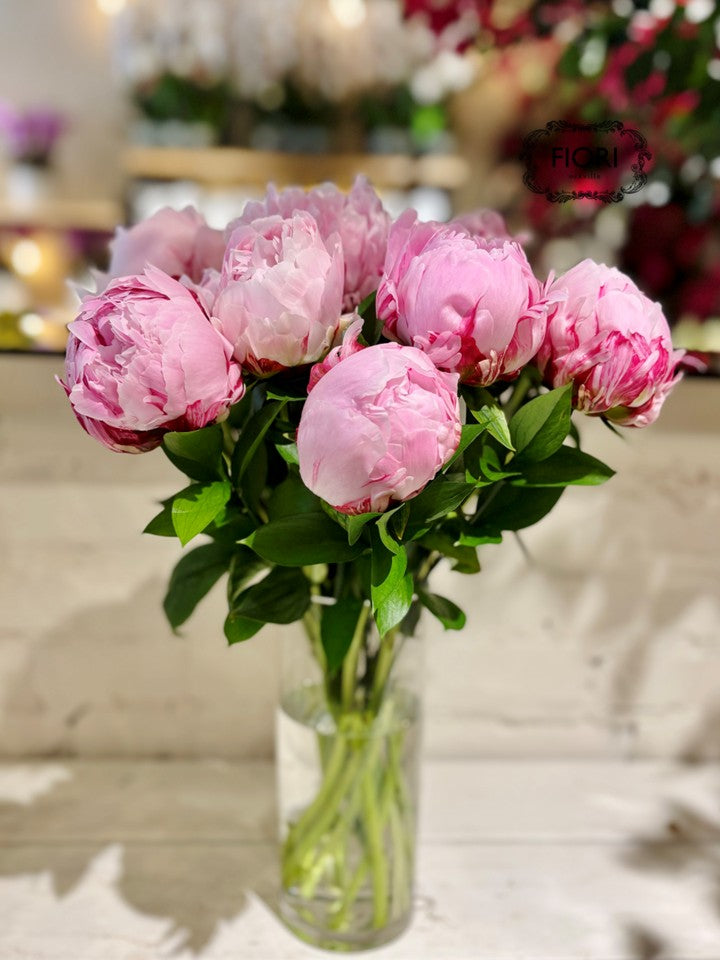 Sarah Bernhardt Pink Peony Bouquet in a VASE