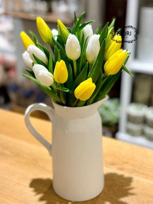 Toscana Farmhouse Easter - White & Yellow Tulip Pitcher