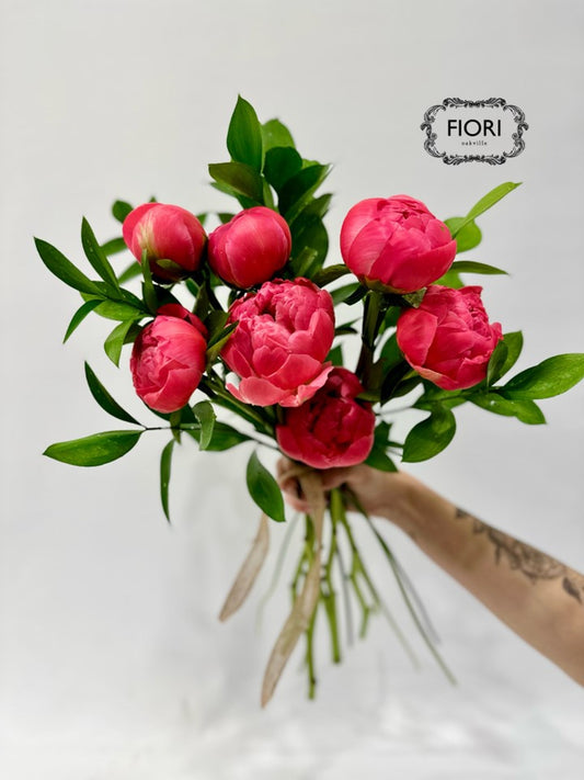 Coral Peony Bouquet by FIORI Oakville