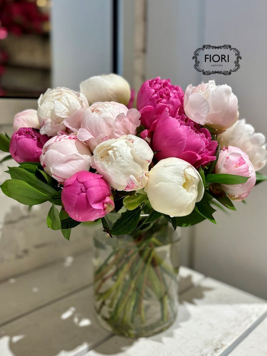 Cherry Ripple - Peony Bouquet in a VASE
