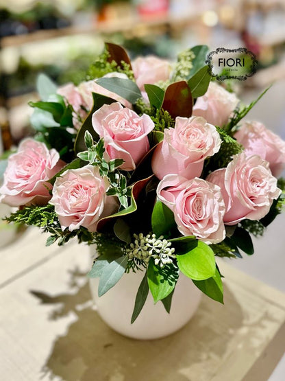 Pink Cotton Candy Christmas Centerpiece FIORI Oakville Florist