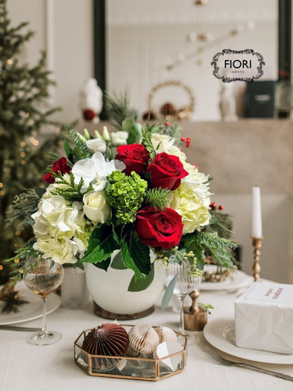 Festive Red & White Holiday Bowl