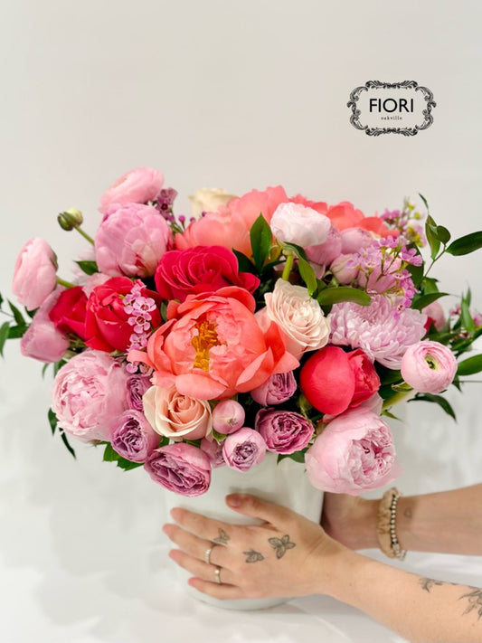 Order Luxury Peony flower arrangement online. FIORI Oakville Florist.