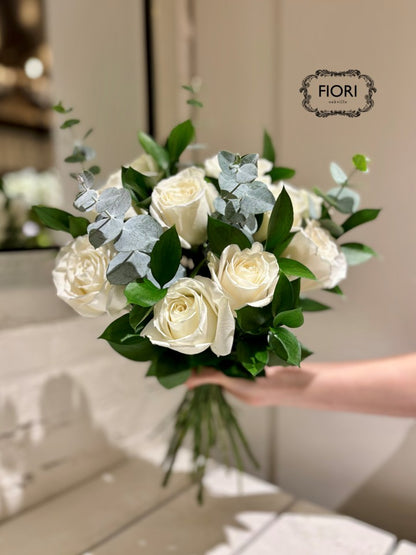 Valentine's Day Dozen White Rose Bouquet