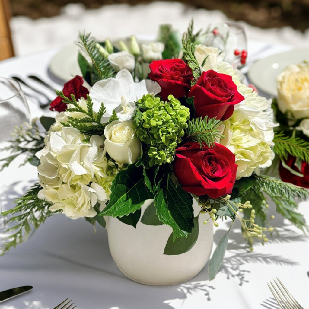 Festive Red & White Holiday Bowl