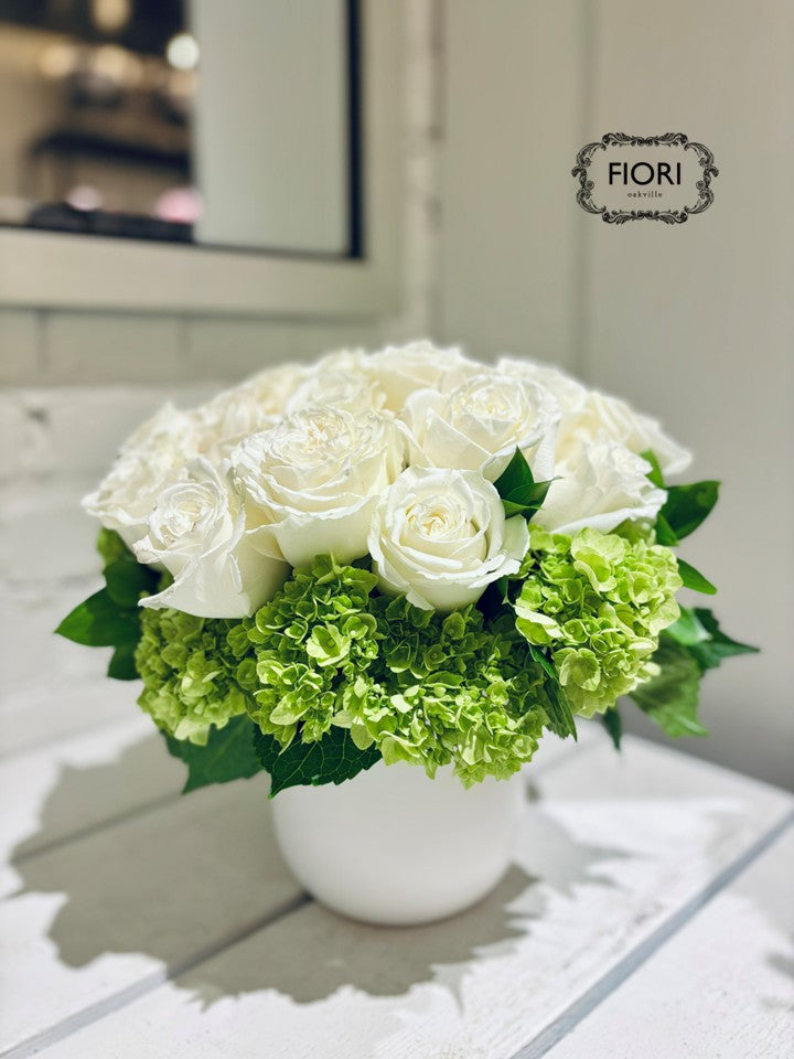 Valentine's Day Rose - Hydrangea Collective in Bowl